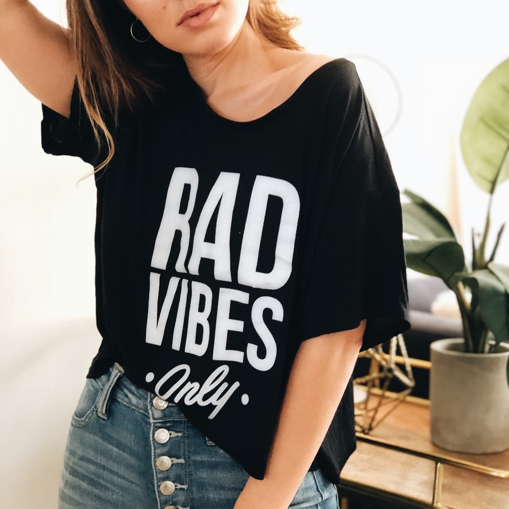 Rad Vibes Only Black Tee
